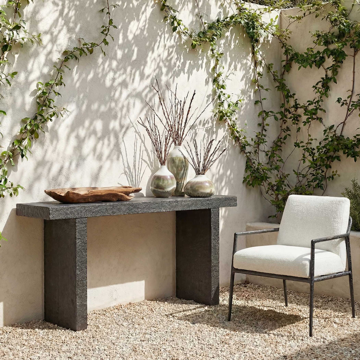 Hagan - Indoor-Outdoor Console Table - Slate