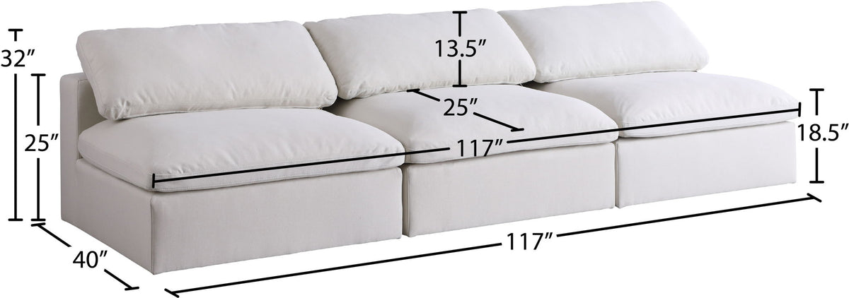 Serene - Modular Armless 3 Seat Sofa