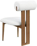 Dario - Boucle Dining Chair With Brown Frame (Set of 2) - Cream