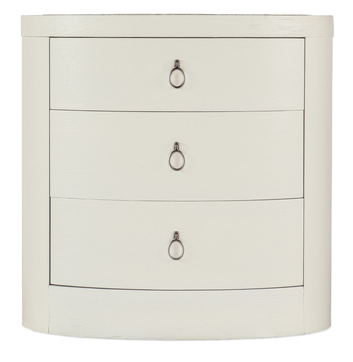 Serenity - Wavecrest Oval Nightstand - White