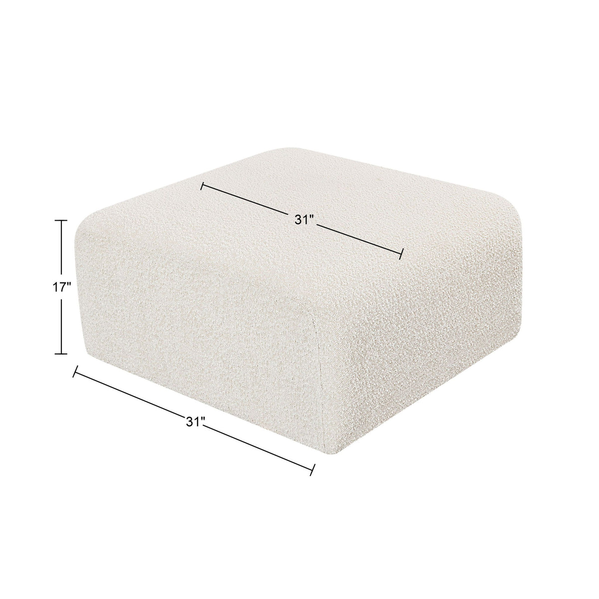 Arc - Boucle Fabric Ottoman