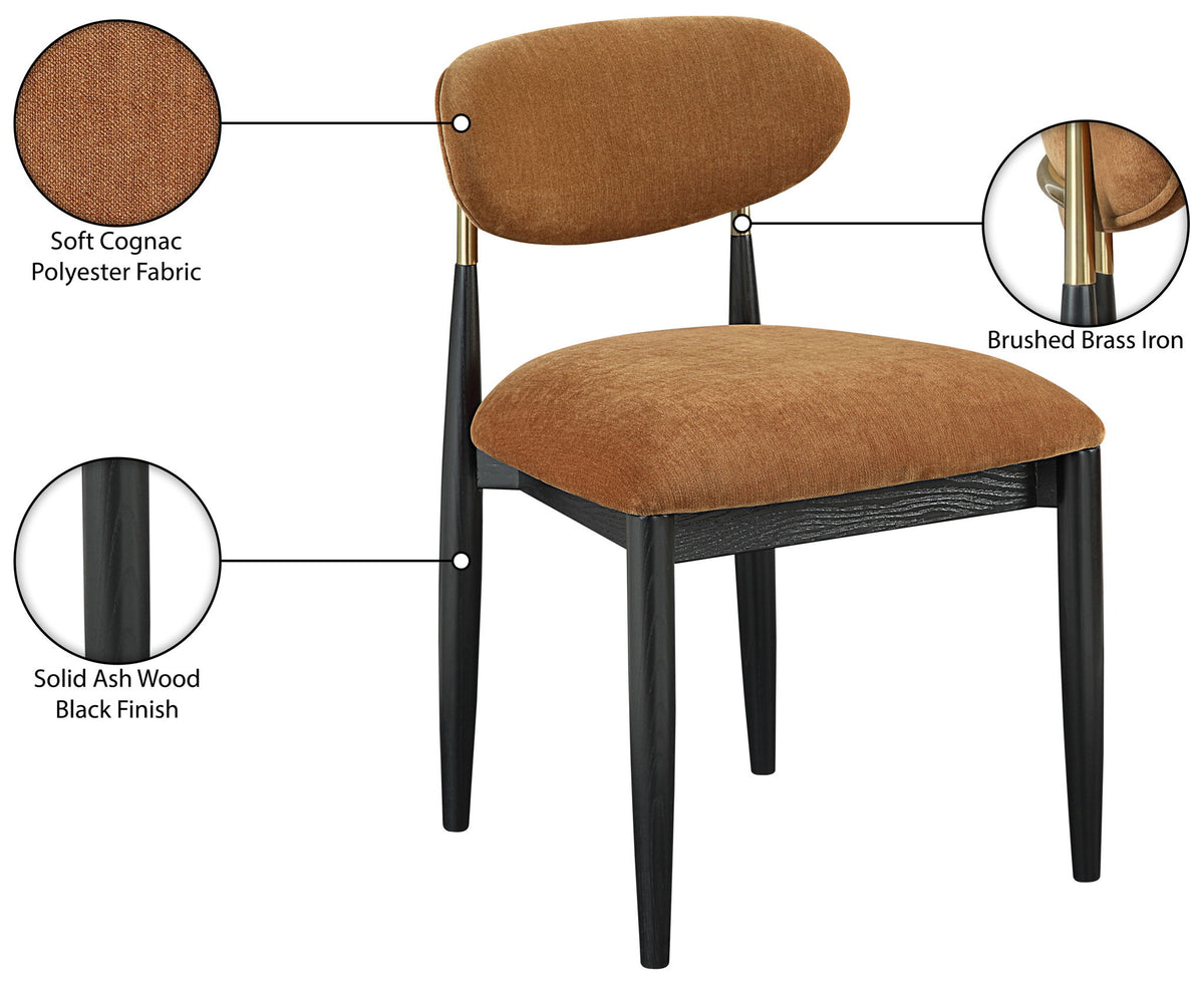 Riccio - Fabric Dining Side Chair (Set of 2) - Black And Gold Frame