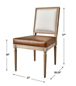French - Connection Dining Chair (Set of 2) - Brown / White / Woodtone