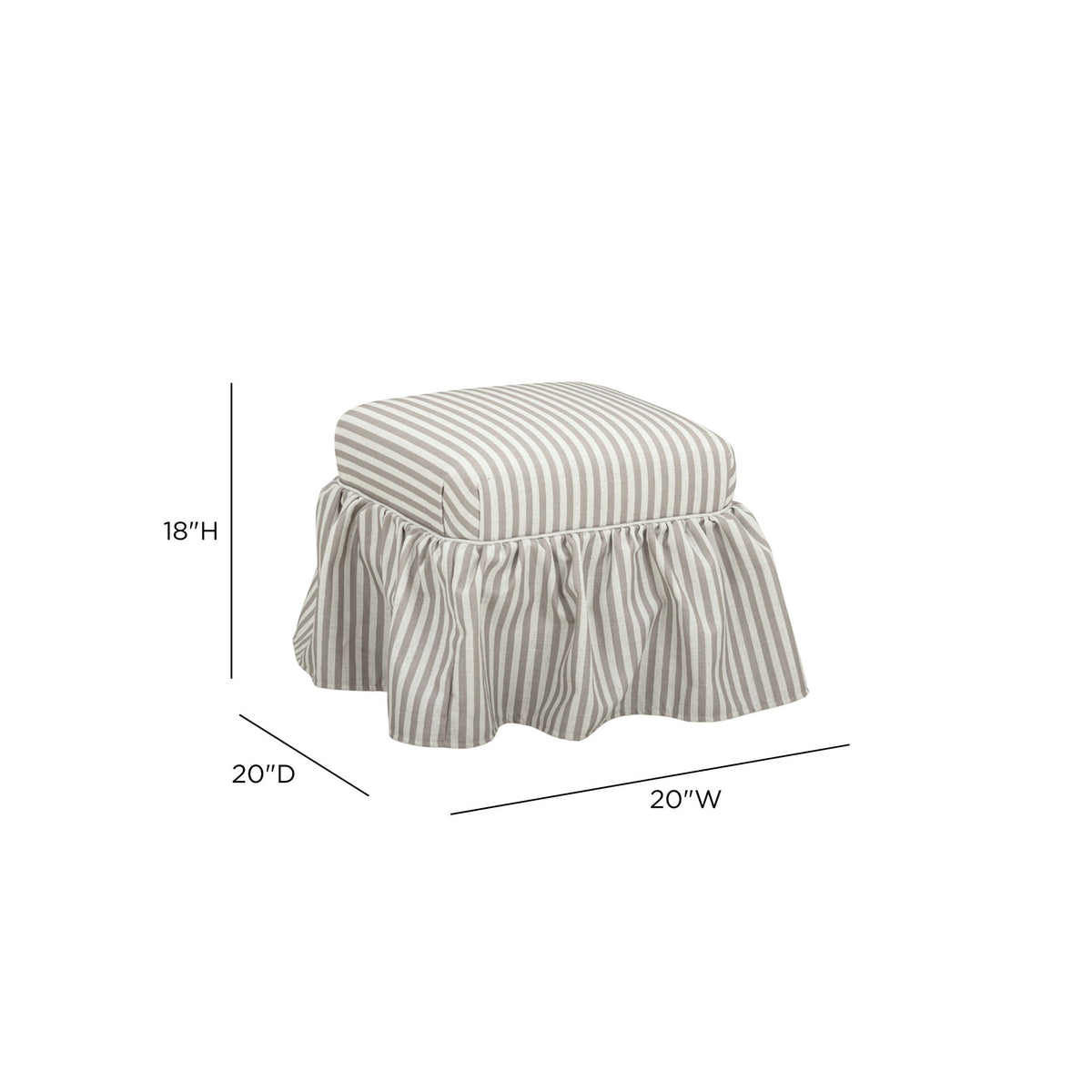 Gertrude - Striped Linen Ottoman