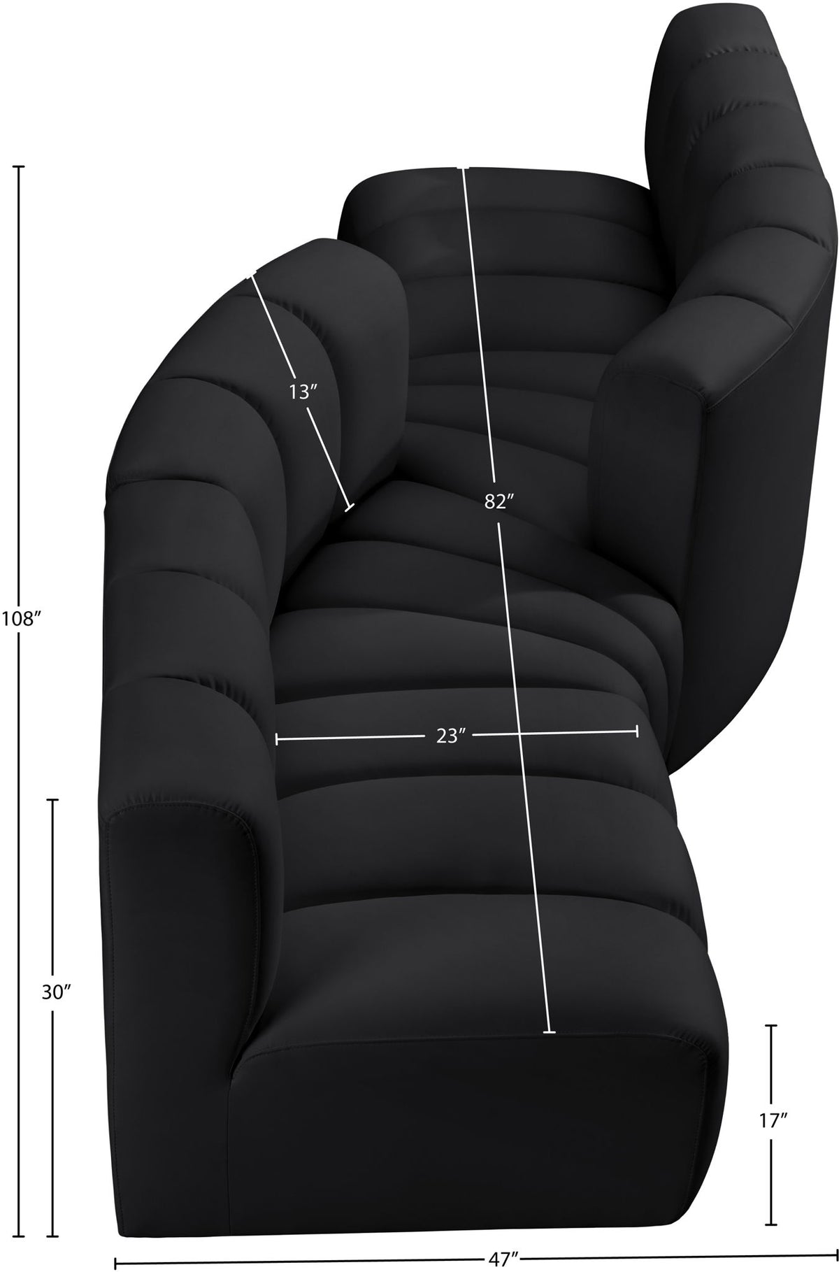Arc - Faux Leather 4 Piece Sofa
