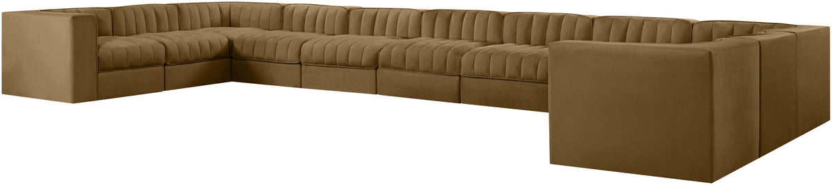Rummi - Velvet Performance Fabric Upholstered 11 Piece Modular Sectional
