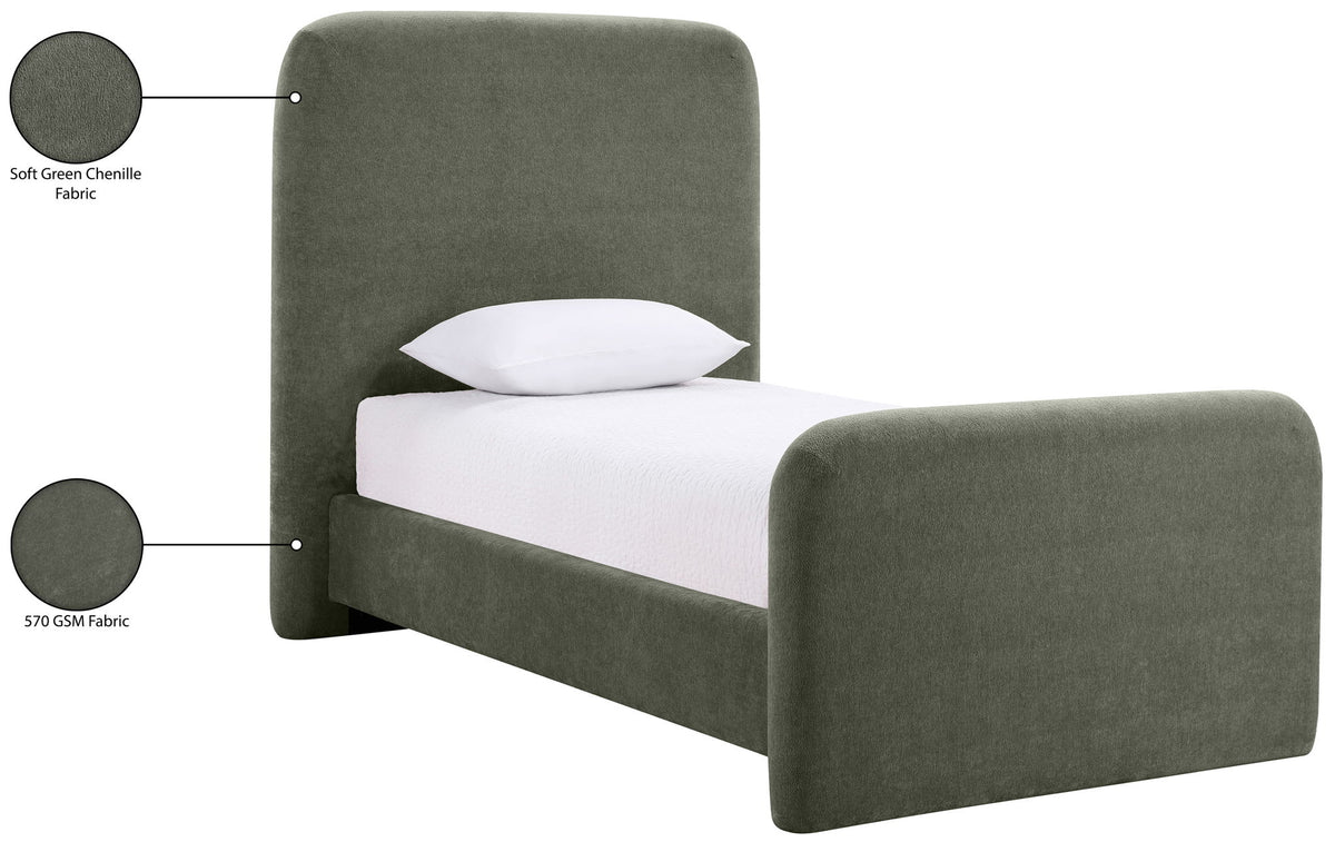 Fira - Chenille Fabric Upholstered Bed