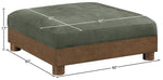 Turin - Chenille Fabric Upholstered Modular Ottoman - Walnut Base