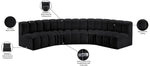 Arc - Faux Leather 5 Piece U-Shaped Modular Sofa