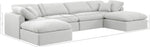 Indulge - Linen 6 Piece Modular Double Chaise Sectional - White