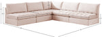 Jacob - Modular Corner Armless Sectional 5 Piece