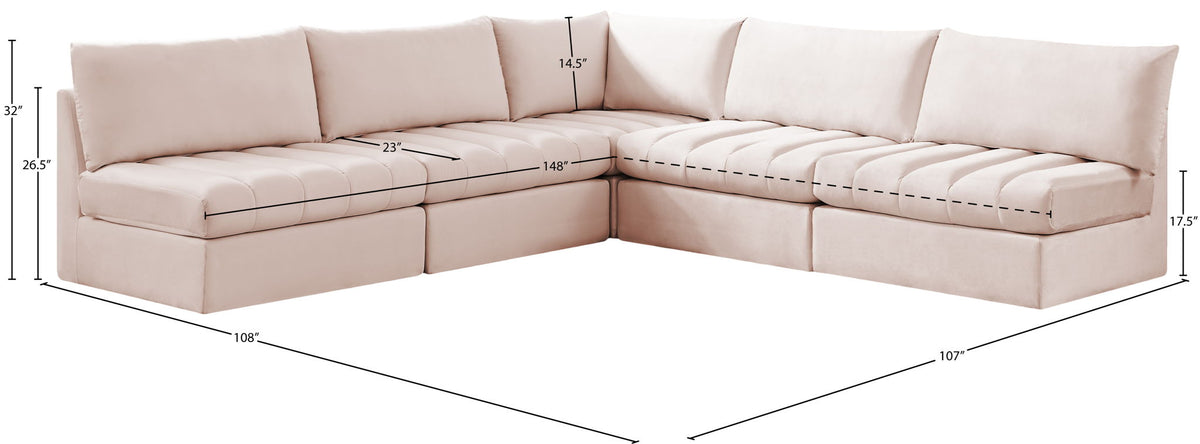 Jacob - Modular Corner Armless Sectional 5 Piece