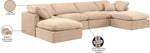 Indulge - Velvet 6 Piece Modular Double Chaise Sectional