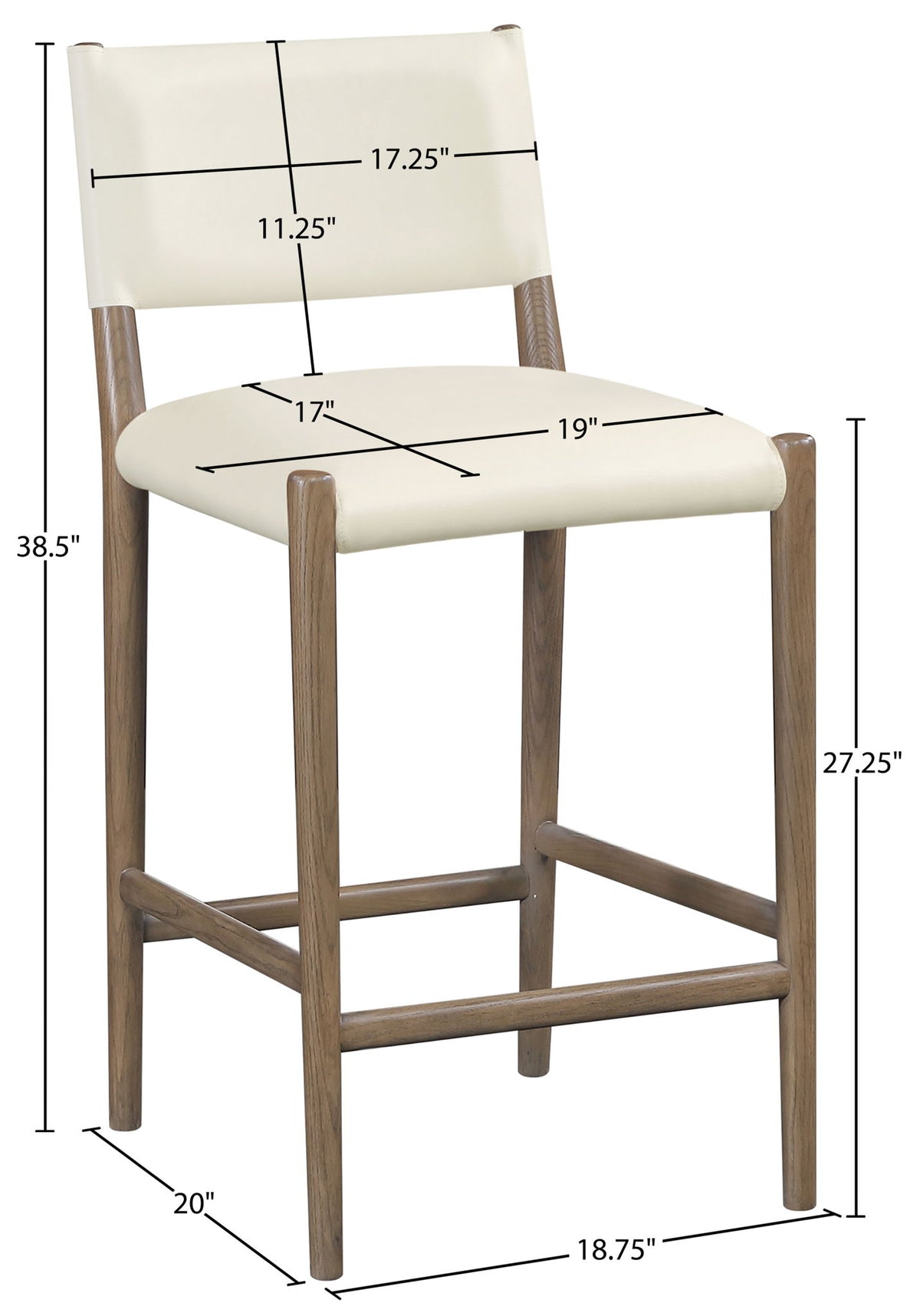 Andie - Upholstered Counter Stool - Brown Base