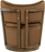 Elara - Velvet Upholstered Swivel Accent Chair - Stained Brown