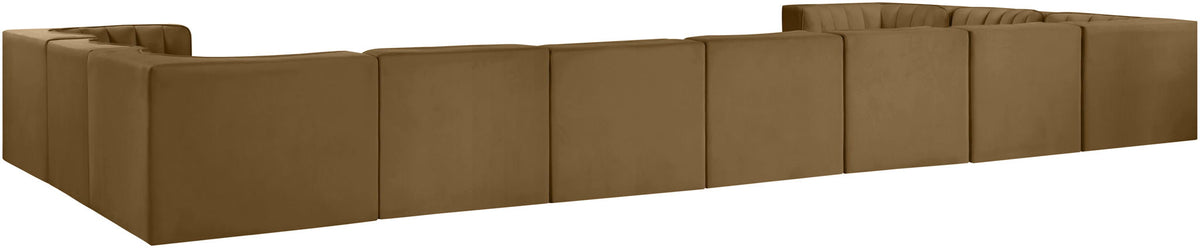 Rummi - Velvet Performance Fabric Upholstered 11 Piece Modular Sectional