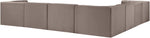Rummi - Symmetrical Velvet Performance Fabric Upholstered 7 Piece Modular Sectional (With 3 Corner Chairs)