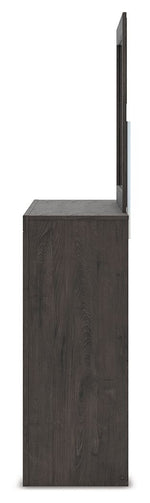 Fraluna - Dresser And Mirror - Charcoal