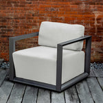 Remsen - Outdoor Lounge Chair - Black / Oyster