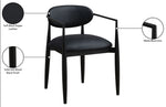 Riccio - Faux Leather Dining Arm Chair (Set of 2) - Black Frame