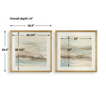 So Golden - Abstract Landscape Prints (Set of 2) - Black / Blue / Brass / Gold / Gray / Pink / White