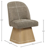 Marlowe - Linen Textured Fabric Upholstered Swivel Dining Side Chair - Stained Natural