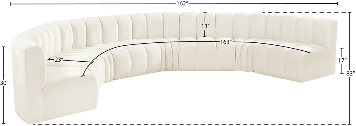 Arc - Velvet 8 Piece U-Shaped Modular Sofa