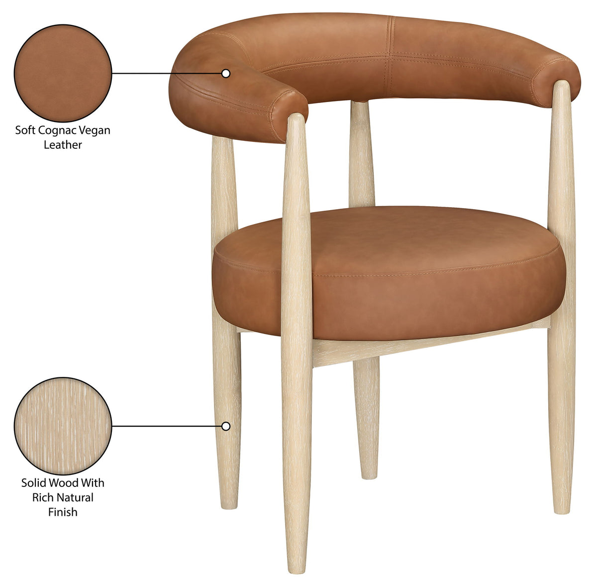 Sable - Vegan Leather Upholstered Dining Chair (Set of 2) - Painted Natural Base