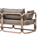 Baja - 79" Outdoor Sofa With Cushions - Brown Wire-Brushed Eucalyptus / Brown