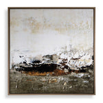 The Other Side - Framed Abstract Art - Black / Brown / Gray / Green / Orange / White / Yellow