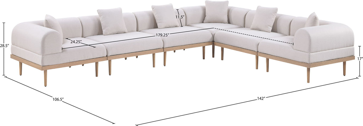Laguna - 6 Piece 142" Outdoor Patio Modular Sectional