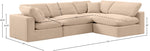 Comfy - 4 Piece Velvet Modular Armless Sectional