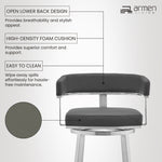 Lorin - Stainless Steel Swivel Bar Stool