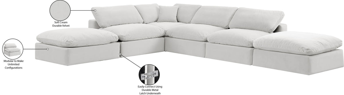 Comfy - 6 Piece Velvet Modular Sectional