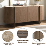 Markku - Console Table With Natural Marble - Oak