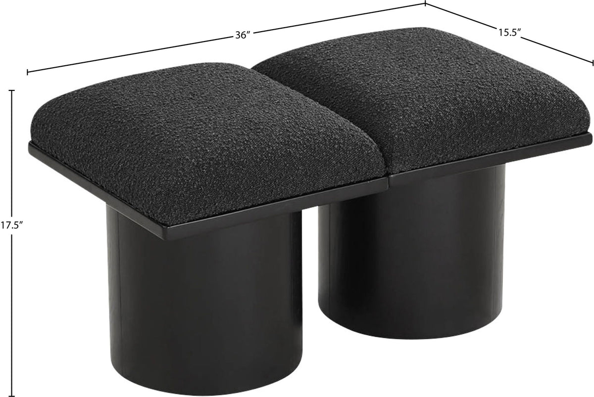 Pavilion - 2 Piece Modular Bench With Black Base