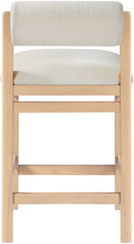 Roundhill - Fabric Counter Stool - Natural Frame