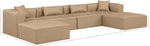 Cube - 6 Piece Modular Double Chaise Sectional - Tan