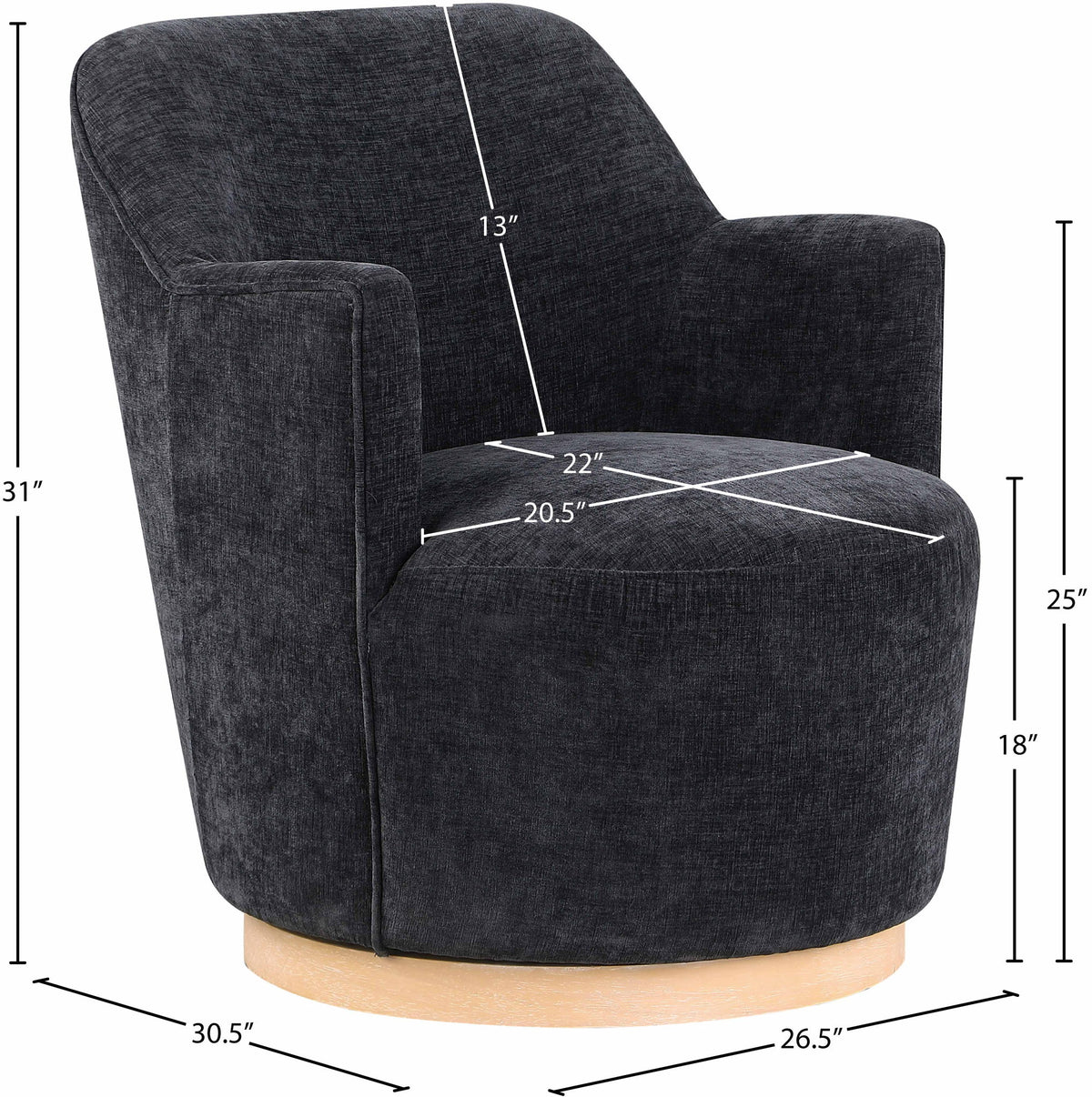 Clarita - Chenille Swivel Accent Chair