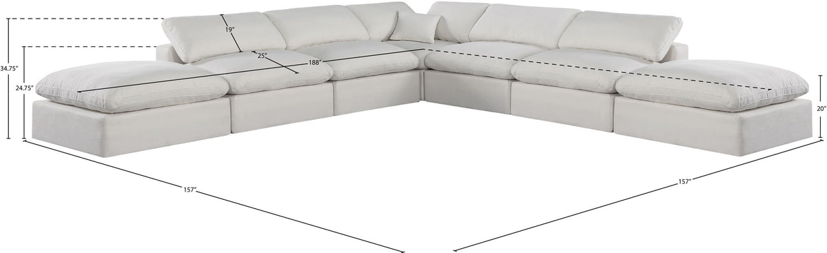 Comfy - 7 Piece Linen Modular Corner Sectional
