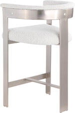Romeo - Boucle Counter Stool With Silver Base (Set of 2)