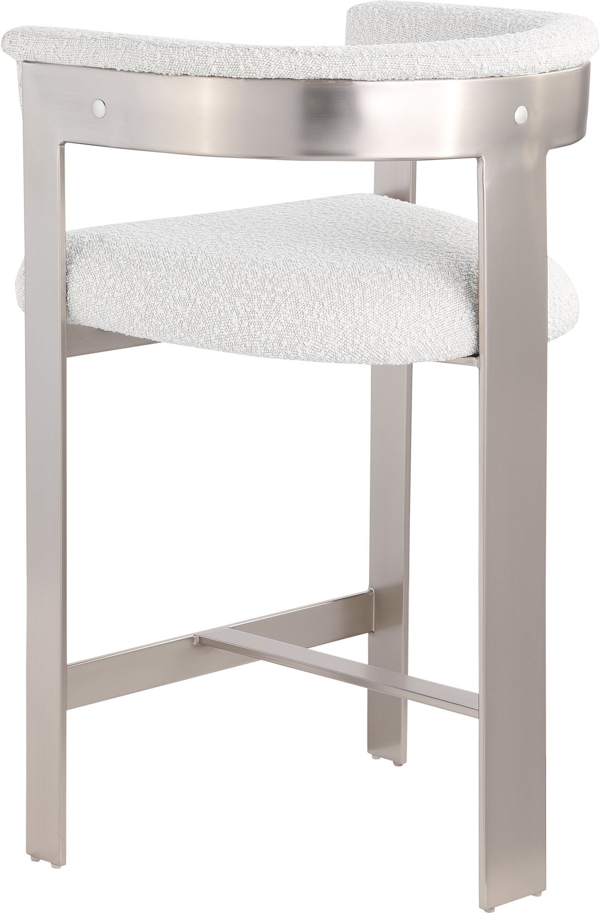 Romeo - Boucle Counter Stool With Silver Base (Set of 2)