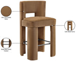 Zuno - Velvet Performance Fabric Upholstered Bar Stool (Set of 2) - Saddle