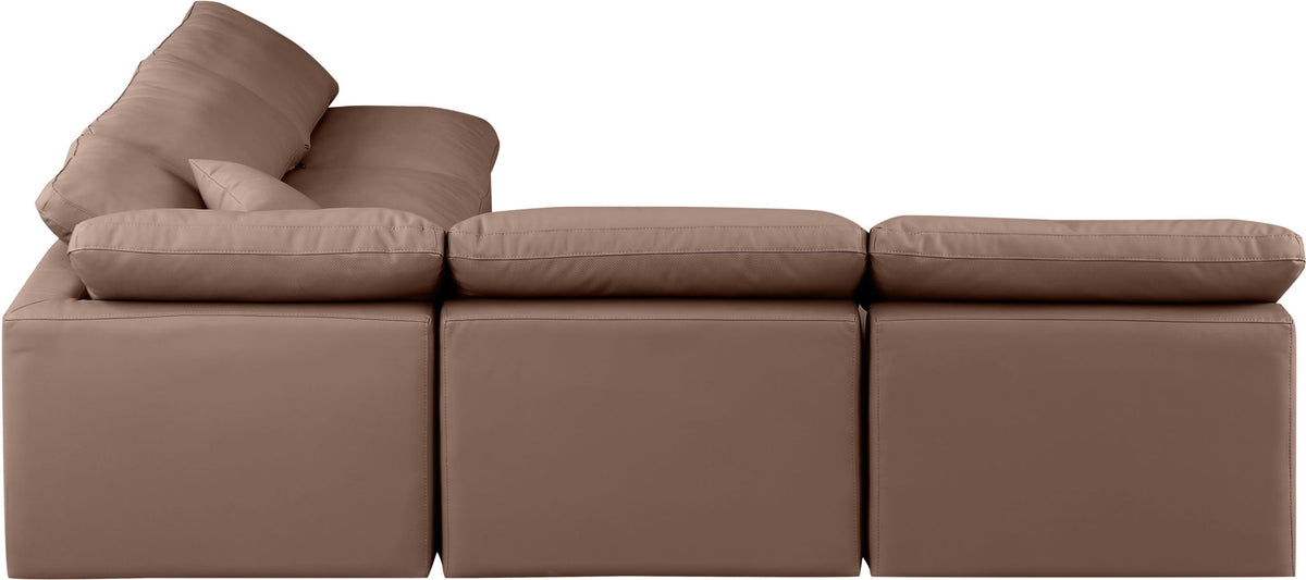 Indulge - Faux Leather 5 Piece Modular Corner Armless Sectional