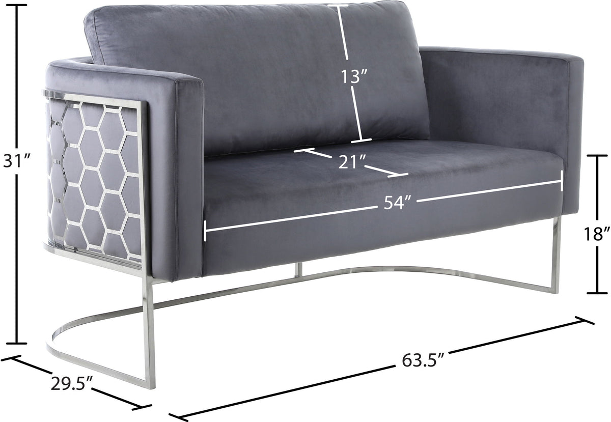 Casa - Loveseat with Chrome Legs