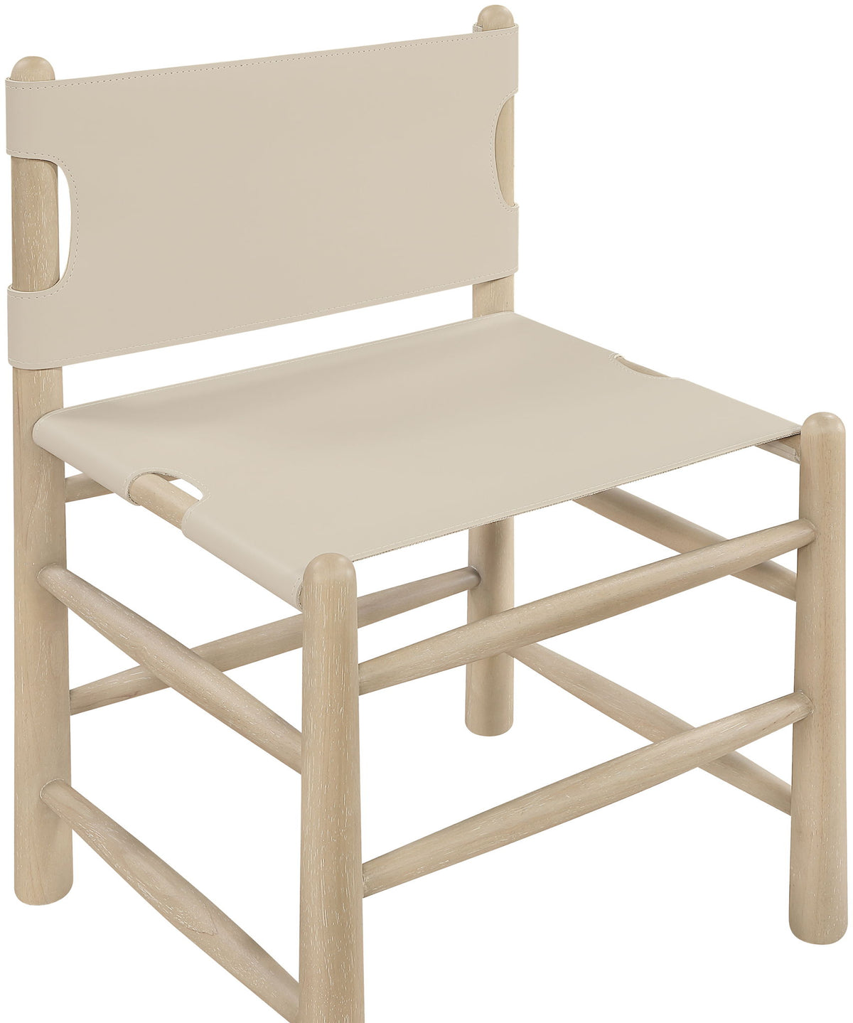 Santos - Vegan Leather Upholstered Dining Chair With Stained Natural Base (Set of 2)