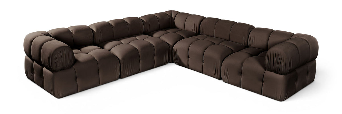 Orin - Velvet 5 Piece Modular Corner Sectional
