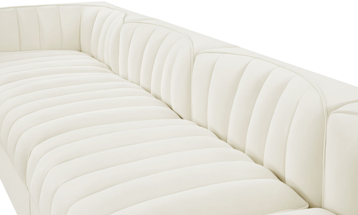 Rummi - Velvet Performance Fabric Upholstered 5 Piece Modular Sofa