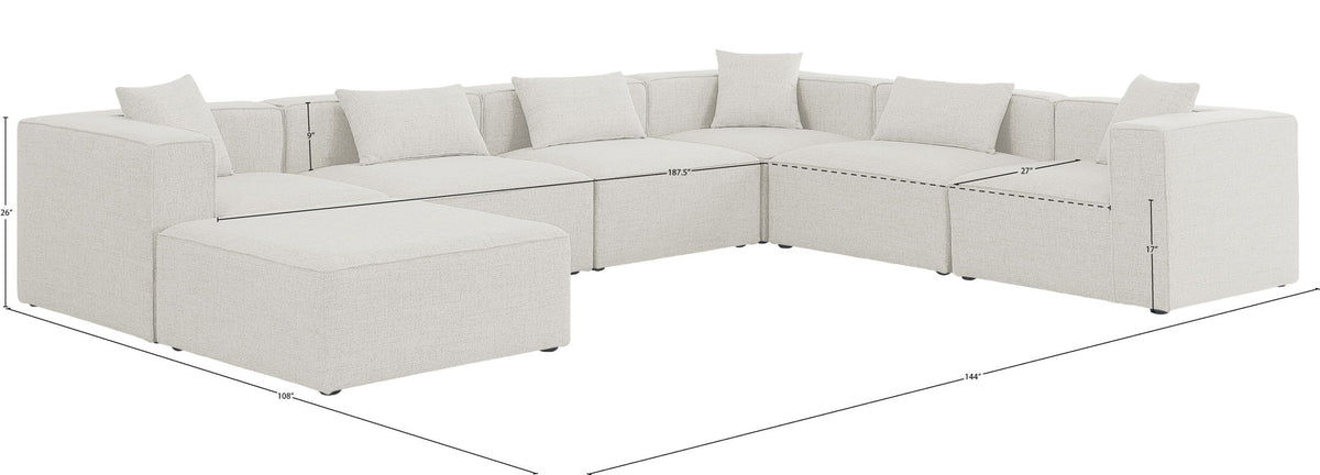 Cube - Linen 7 Piece Modular Sectional