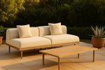 Laguna - 2 Piece Resilient Water Resistant Fabric 71" Outdoor Patio Armless Modular Loveseat